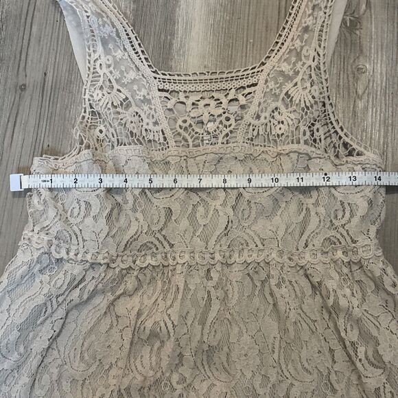 Cottagecore Ultra Pink Ivory Boho Fairycore Lace Cottage Chic Dress Large - Picture 6 of 10